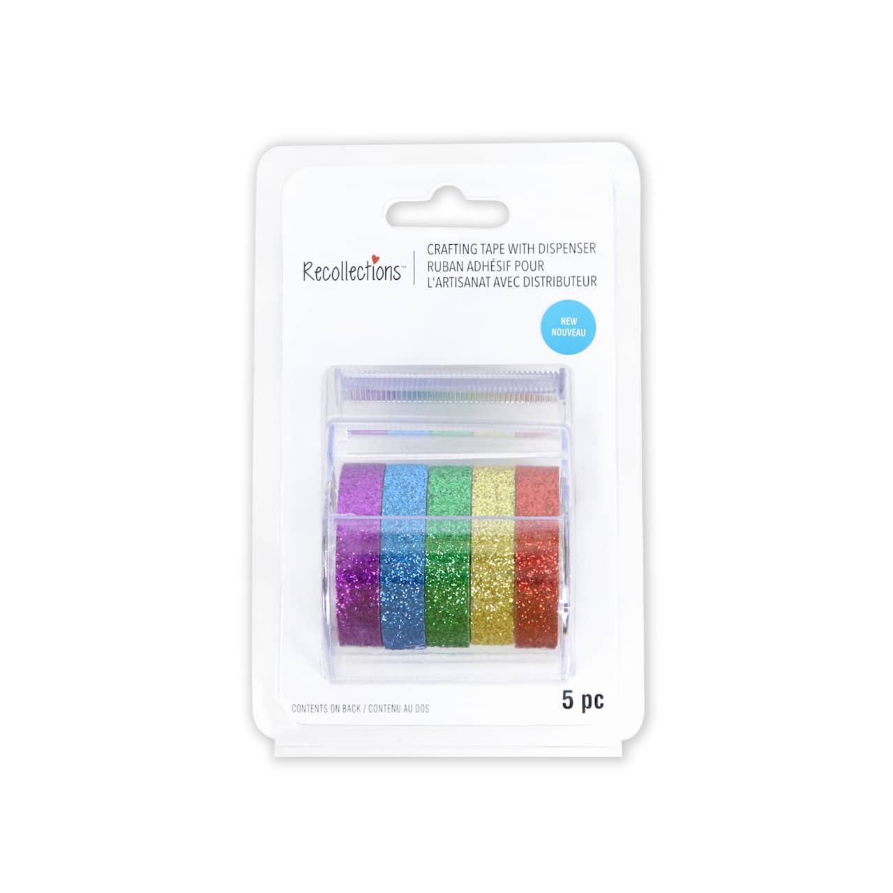 12 Pack: Primary Colors Glitter Crafting Tape & Dispenser Set by Recollections™